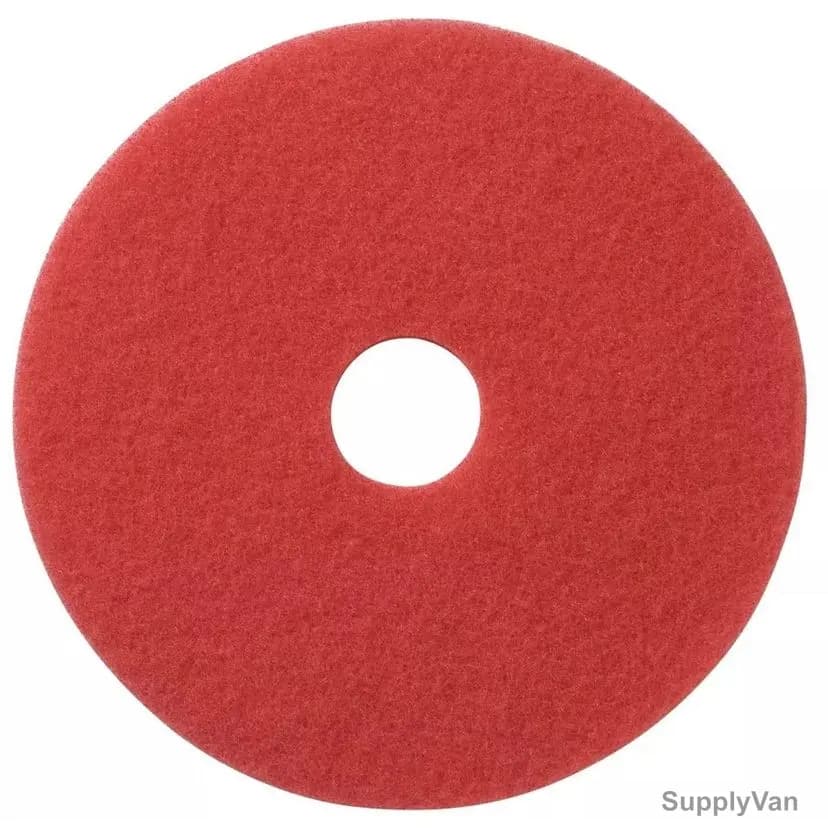 Taski Everyday Scrubbing Americo Cleaning Pad, 17 Inch Dia, Red, 5 Pcs/Pack