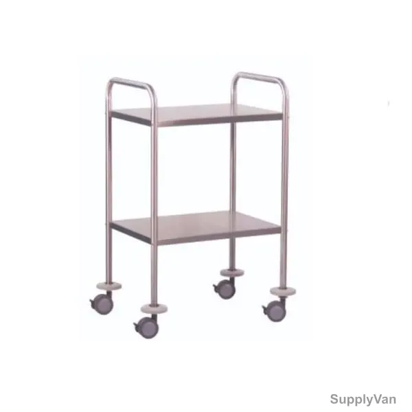 DP Metallic Dressing Trolley, DPM-4255-2, Stainless Steel, 2 Shelves, Silver