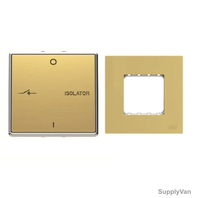 ABB Fan Isolator With Double Rocker Frame, AMD13444-MG+AMD5144-MG, Millenium, 3P, 10A, Matt Gold
