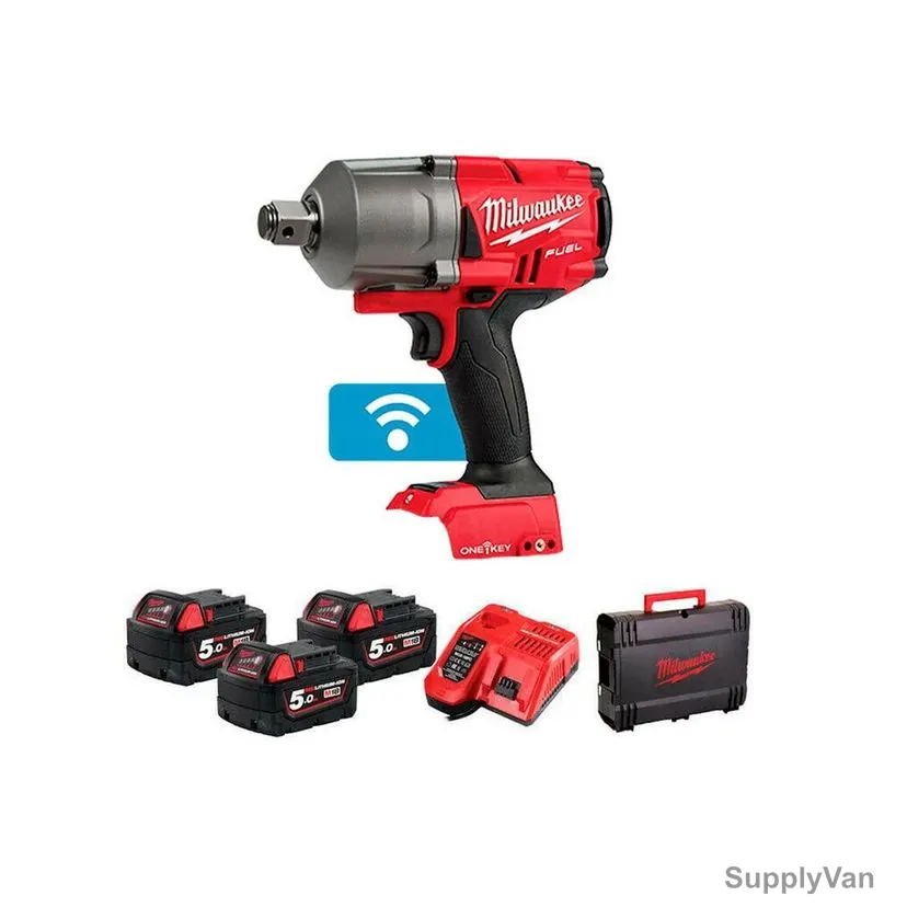 Milwaukee One-Key Fuel High Torque Impact Wrench Kit, M18ONEFHIWF34-503X, 3/4 Inch, 18V, 6 Pcs/Kit