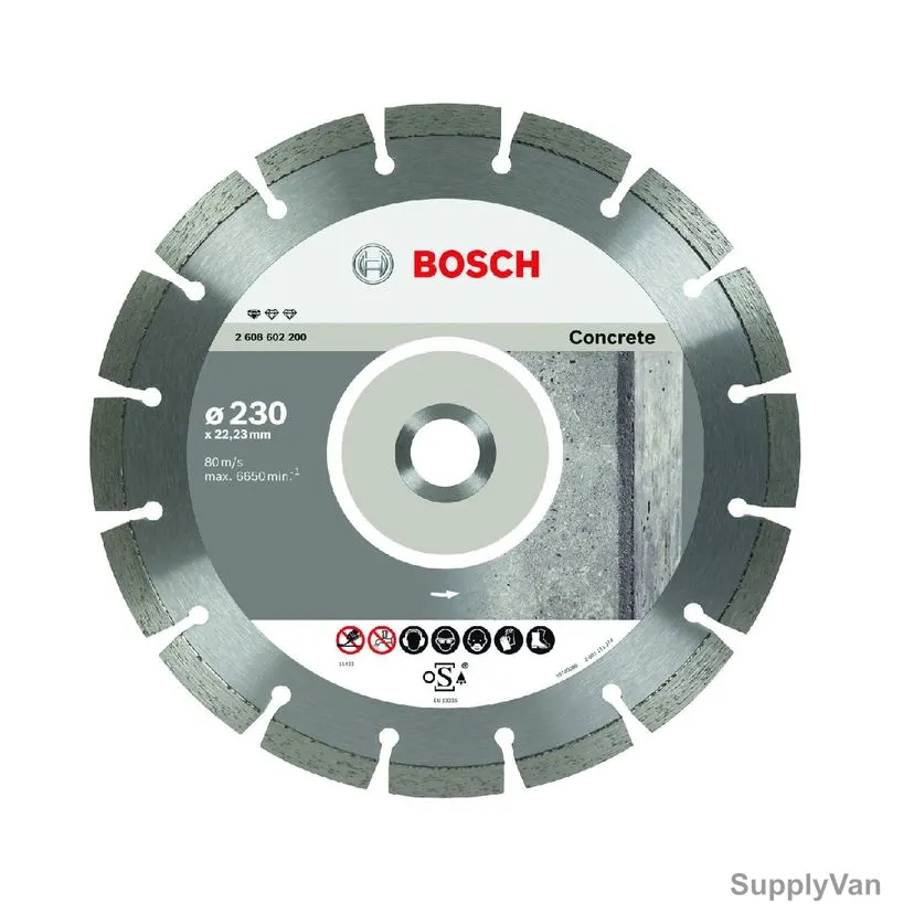Bosch Ceramic Diamond Cutting Disc, 2608603243, 2.3MM Cutting Width, 22.23MM Bore Dia x 230MM Dia, 10 Pcs/Pack