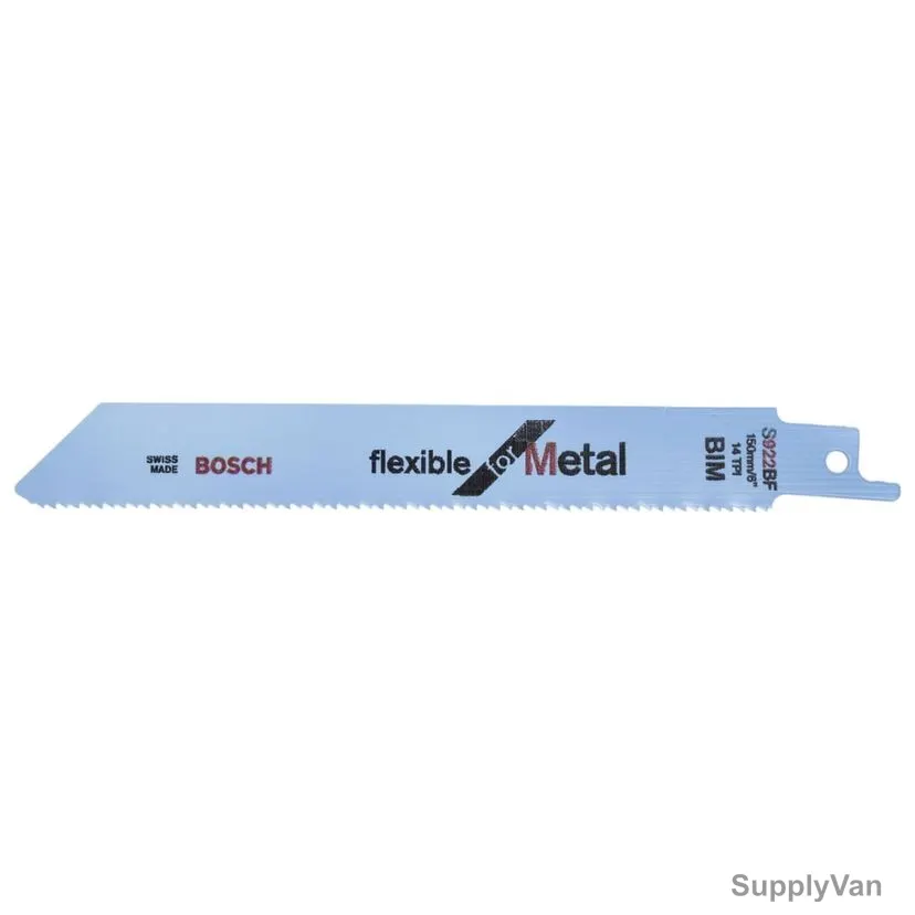 Bosch S922BF Metal Reciprocating Saw Blade, 2608656014, Flexible, 14 TPI, 150MM Length, 5 Pcs/Pack