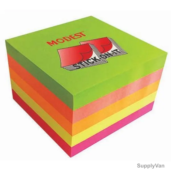 Modest Sticky Note, MS6540N, 3 Inch Width x 3 Inch Length, Neon Assorted, 5 Pads/Pack