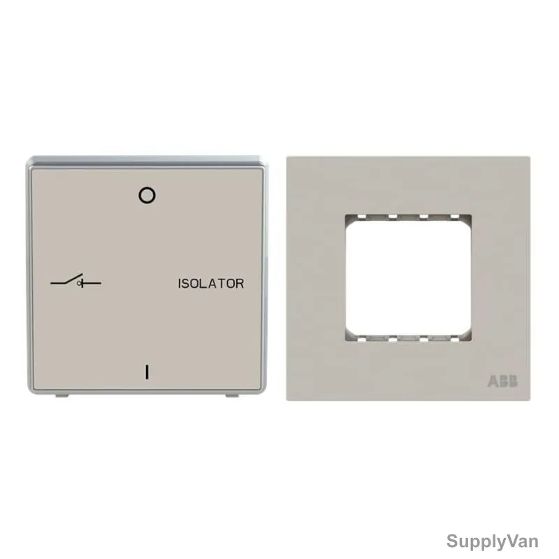 ABB Fan Isolator With Double Rocker Frame, AMD13444-DU+AMD5144-DU, Millenium, 3P, 10A, Dune Sand