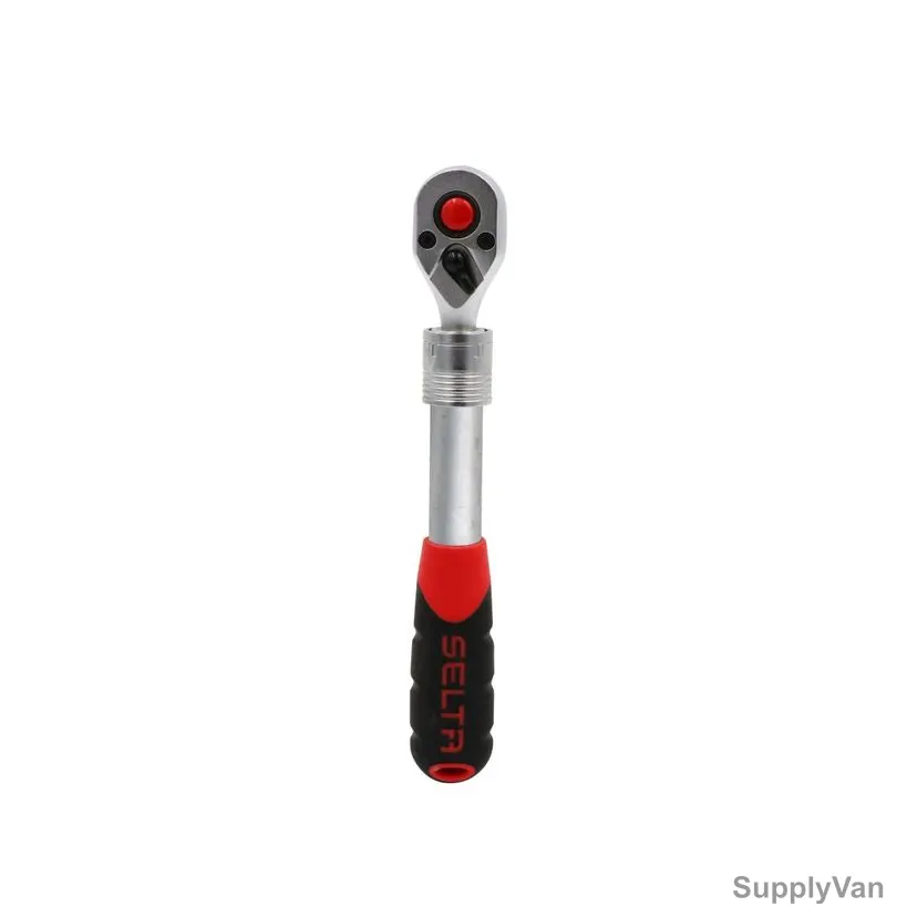 Selta Adjustable Ratchet Wrench, MC95-ADJRATH, 1/4 inch, Silver/Red