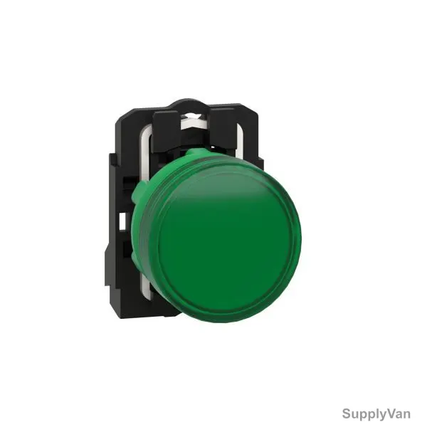 Schneider Electric LED Pilot Light, XB5AVM3, Harmony XB5, 230-240VAC, 22MM, 14mA, Green
