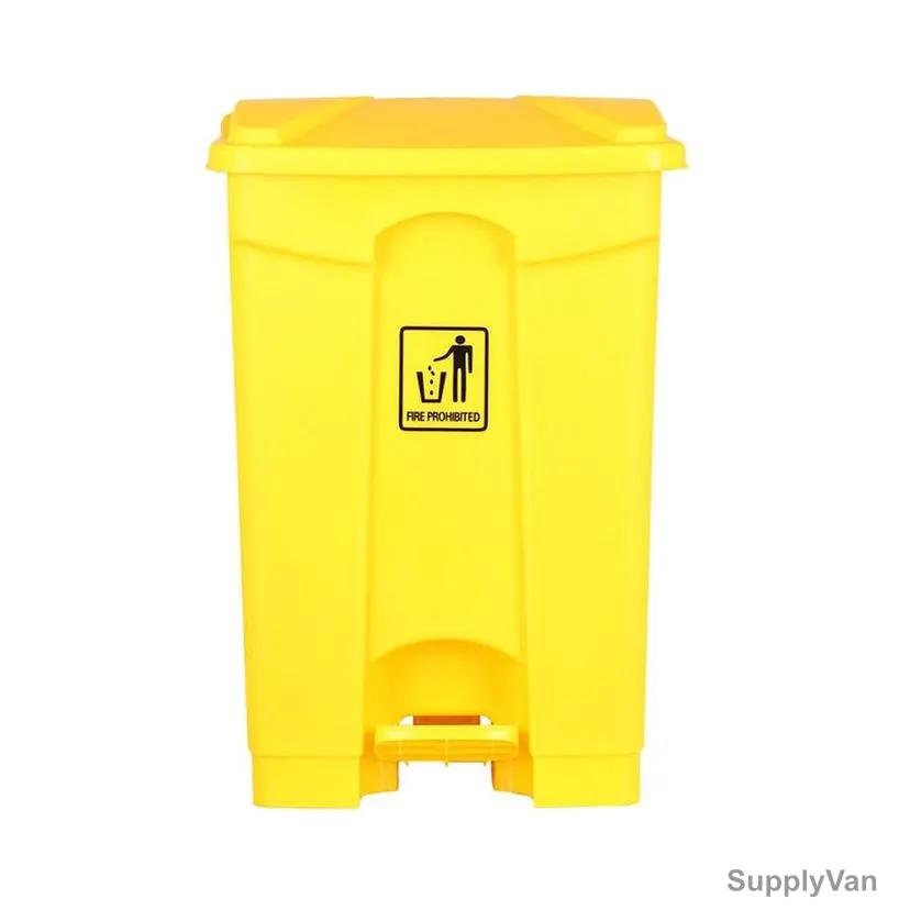 Akc Garbage Bin With Pedal, GC05Y-87, Plastic, 87 Ltrs, Yellow