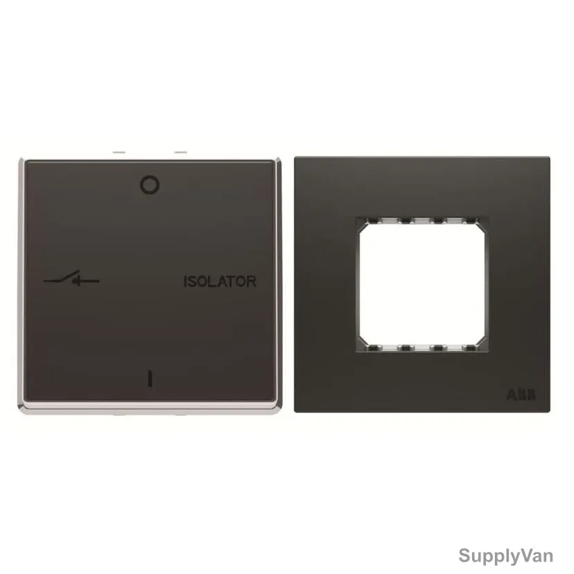 ABB Fan Isolator With Double Rocker Frame, AMD13444-SB+AMD5144-SB, Millenium, 3P, 10A, Silk Black