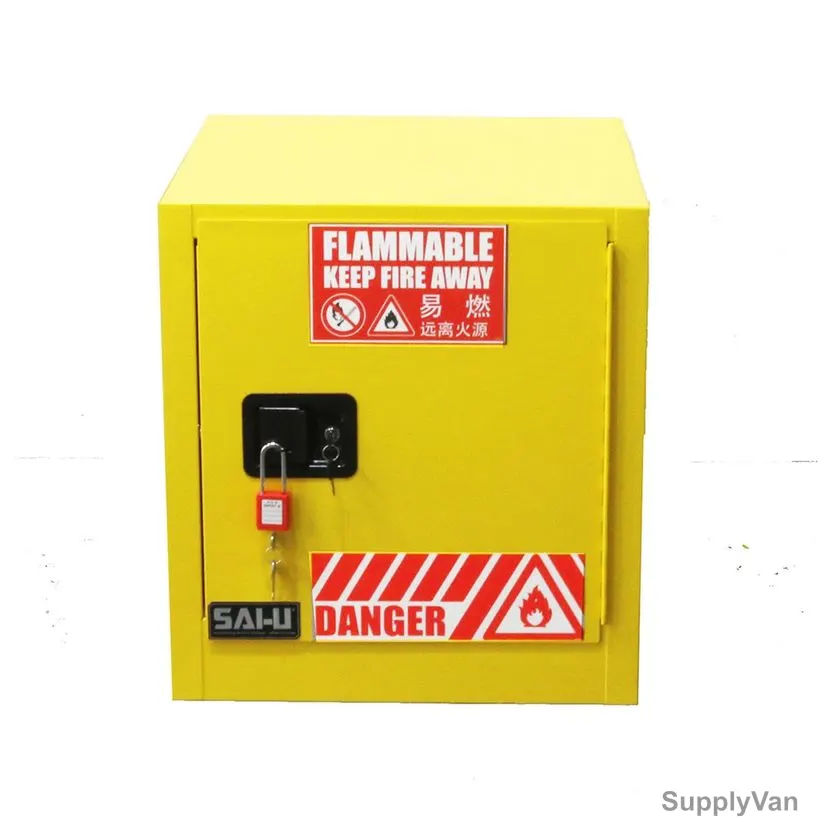 SAI-U Flammable Safety Cabinet, SC0010Y, Single Door, 50 Kg, Yellow