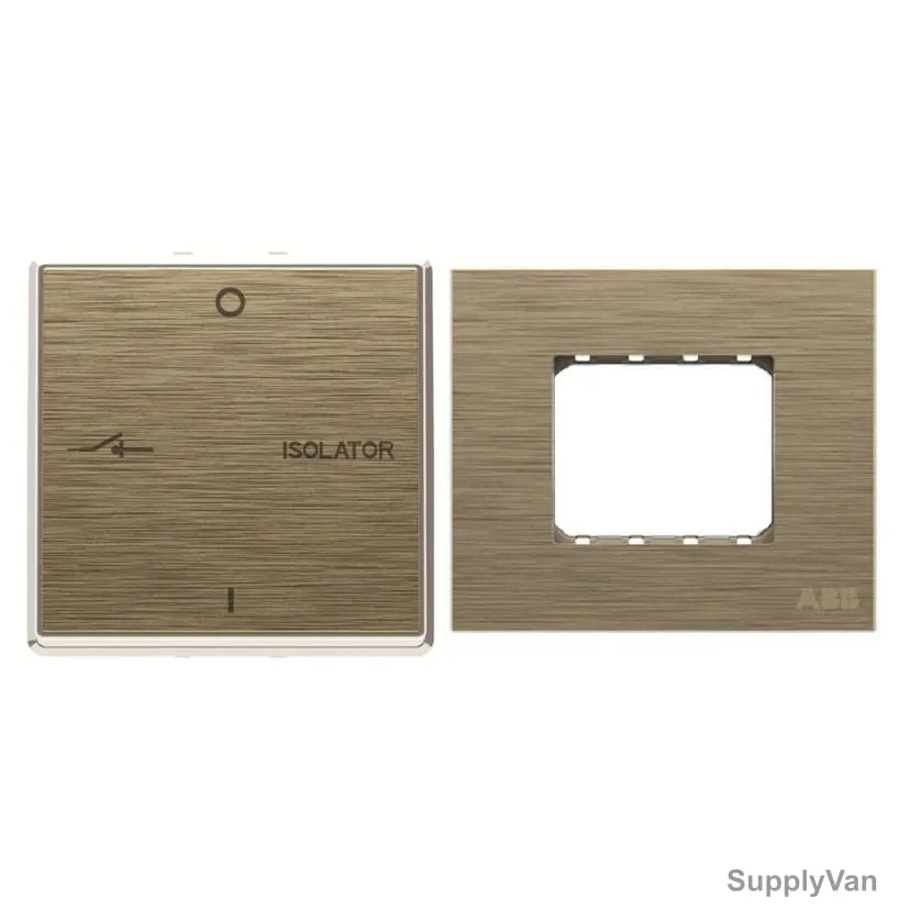 ABB Fan Isolator With Double Rocker Frame, AMD13444-AG+AMD5144-AG, Millenium, 3P, 10A, Antique Gold