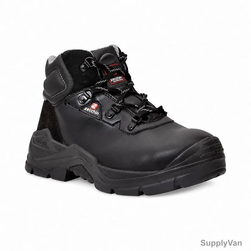 Zecchin Steel Toe Safety Ankle Boots, HIKE, Microfiber/Polyurethane, Class S3, Size45, Black
