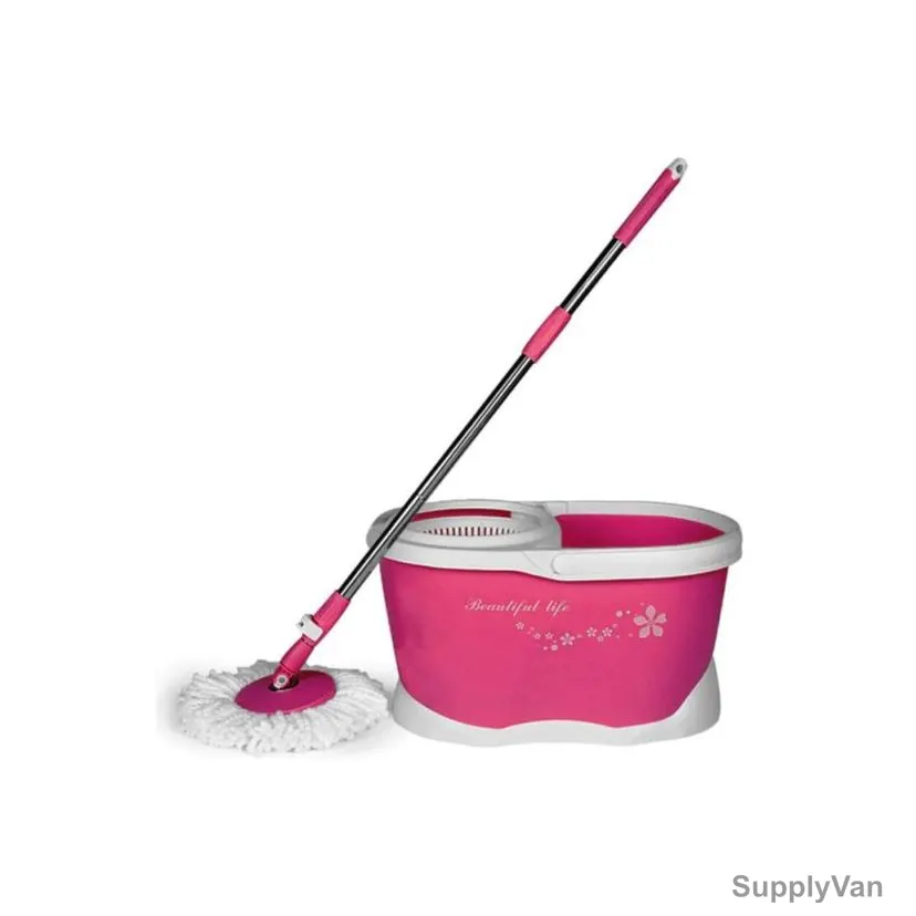 Akc Mop Bucket With 2 Refill, MB09, Plastic, 120CM Height x 29CM Width x 46CM Length, Pink