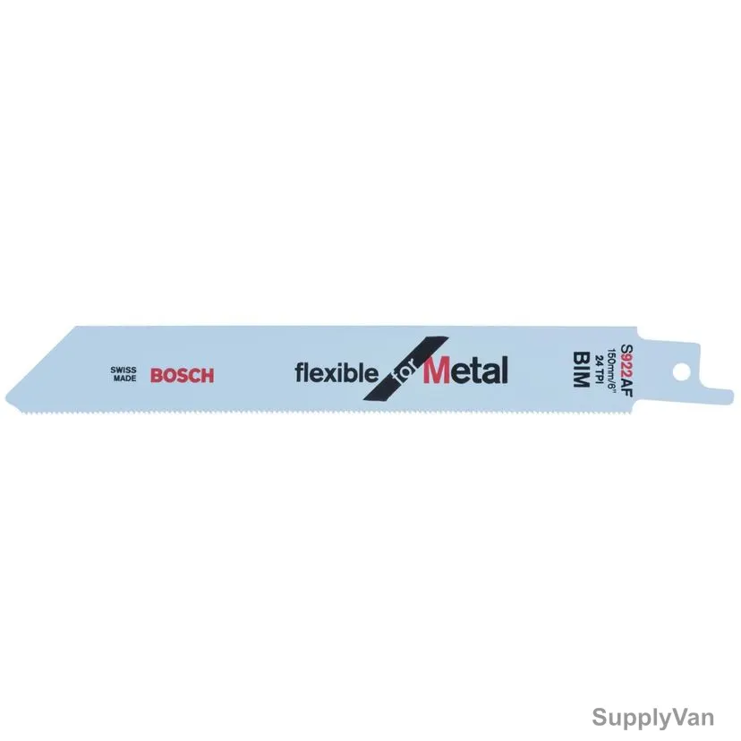 Bosch S922AF Metal Reciprocating Saw Blade, 2608656013, Flexible, 24 TPI, 150MM Length, 5 Pcs/Pack