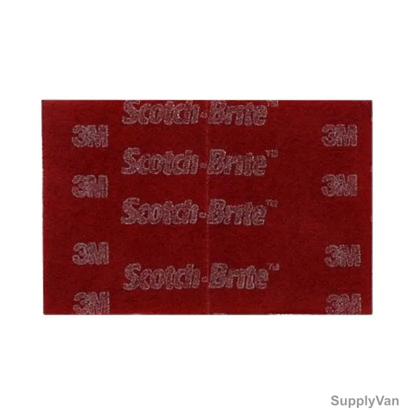 3M Scotch-Brite Hand Pad, 7447-Pro, 6 Inch Width x 9 Inch Length, Maroon, 5 Pcs/Pack