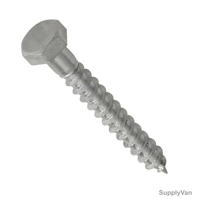 GI Coach Screw, Zinc Plated, Hex Head, 8MM Dia x 40MM Length, 1775 Pcs/Pack