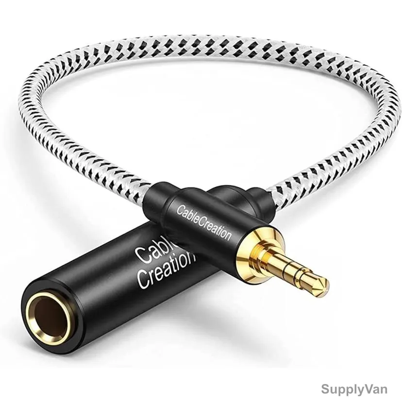 Cable Creation Headphone Adapter Cable, 6.35MM Female to 3.5MM Male, 0.3 Mtrs Length