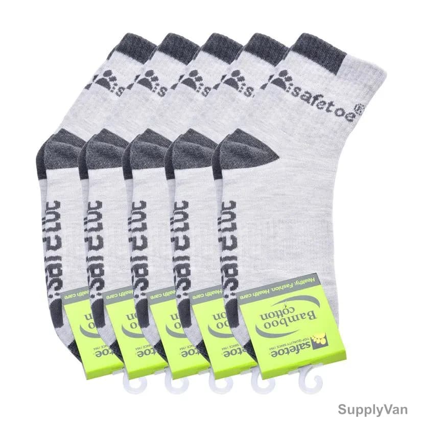 Safetoe Socks For Safety Shoes, Bamboo Cotton, Size43, Grey
