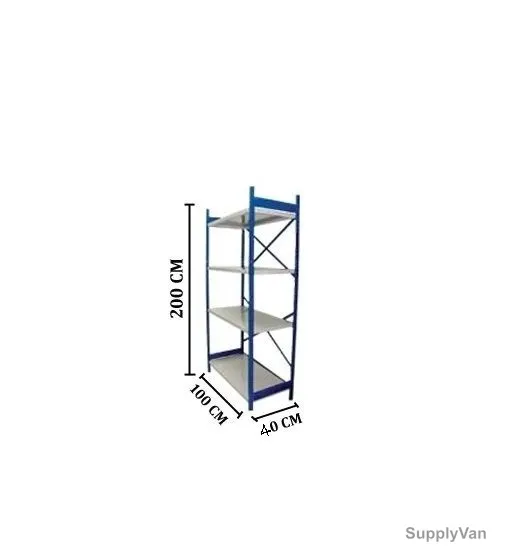 Ast Bolt Free Shelving, BF200401004, 4 Shelves, 120 Kg Capacity, HR Steel