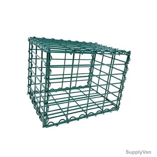 Admax Gabion Basket, Galvanized Steel, 400MM Length x 300MM Width, 6MM Wire Dia, Green