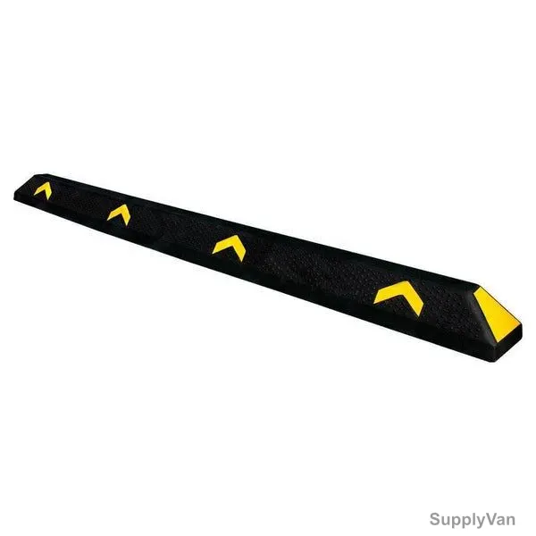 Heavy Duty Wheel Stopper, AE-20008, Rubber, 150MM Height x 100MM Width x 1830MM Length, Black/Yellow