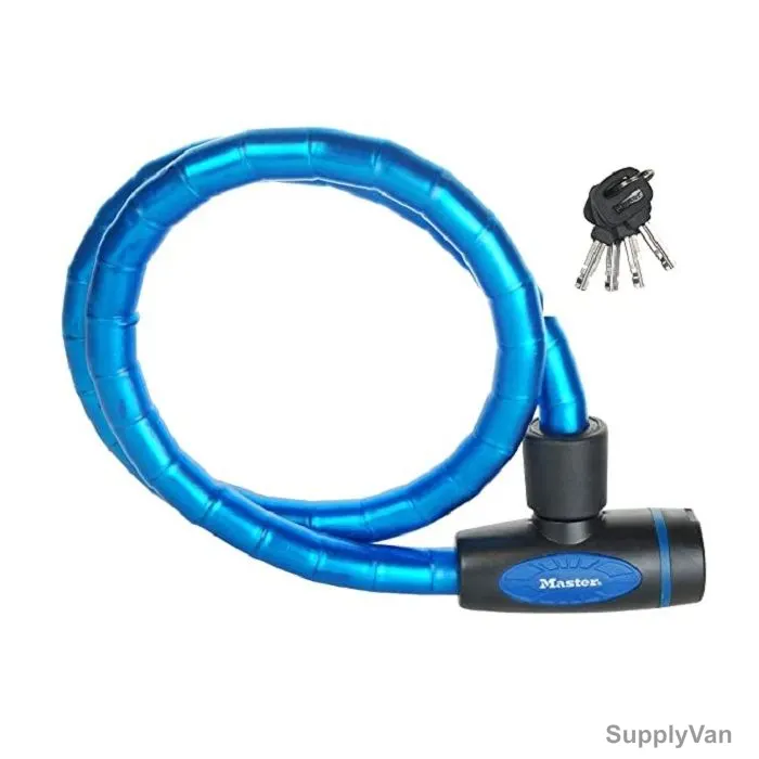 Master Lock Keyed Armoured Cable Lock, 8228EURDPRO, Vinyl and Steel, 1 Mtr x 18MM, Blue