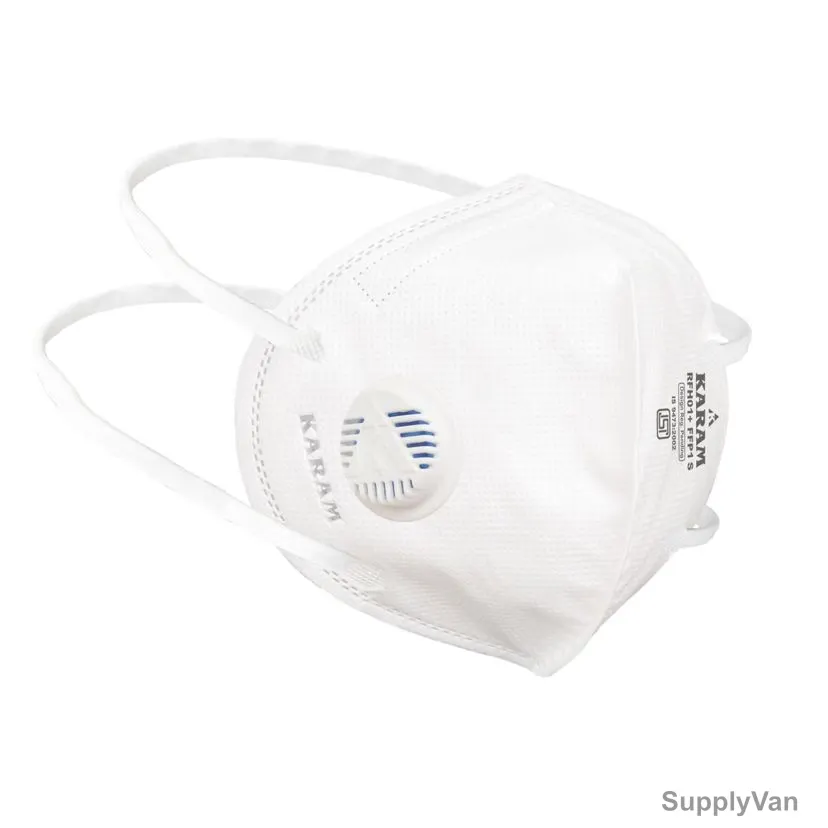 Karam N95 Disposable Respirator Mask, RFH101, Polypropylene, White, 12 Pcs/Pack