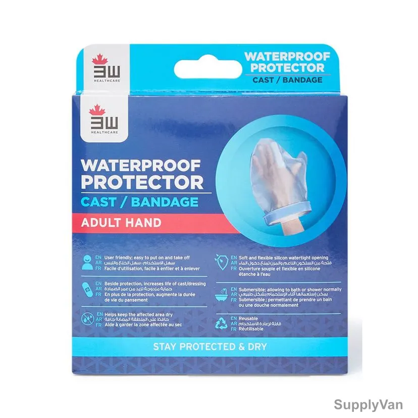 3W Adult Hand Waterproof Bandage Protector, 3W-2104, 19 x 16CM, Clear