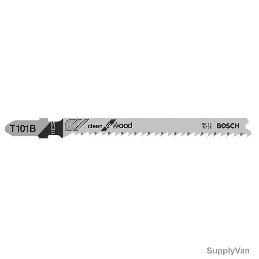 Bosch T 101 B Wood Jigsaw Blade, 2608630030, HCS, 100MM Length, 5 Pcs/Pack
