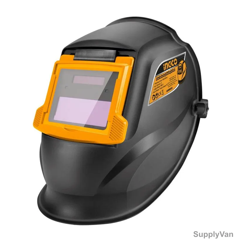 Ingco Auto Darkening Welding Helmet, AHM009, 90 x 35MM Viewing Area