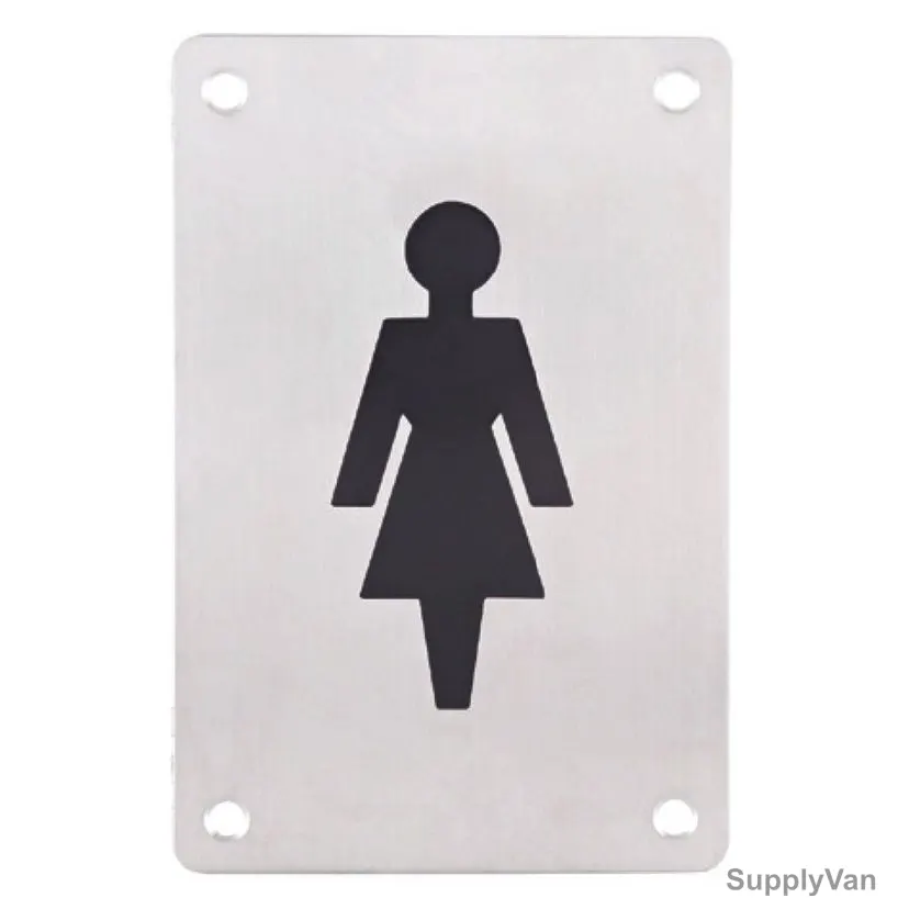 Dorfit Women Symbol Engraved Sign Plate, DTSPW, Rectangle, 150 x 100MM, Satin