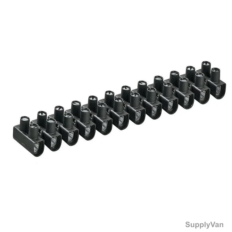 Electro Terminal 12-Pole Connector Strip, EKL-3-S-WEISS, 4-16 SQ.MM, Black