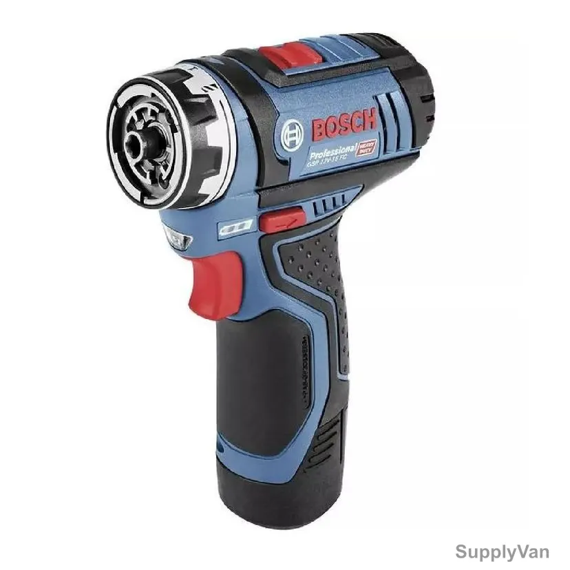 Bosch Professional Cordless Drill With 2Pcs 2.0Ah Battery, GSR-12V-15-FC, 12V, 30 Nm, 1-10MM Chuck Capacity
