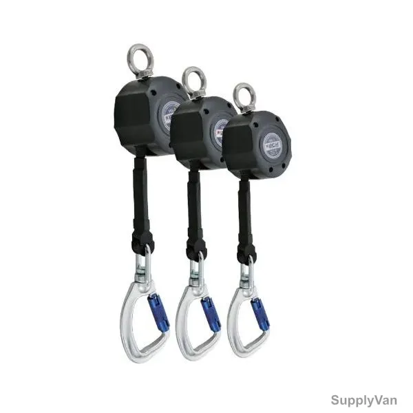 Jech Self Retractable Fall Arrester, SRL-10, ABS, 10 Mtrs Length, 100 Kg Weight Capacity, Black
