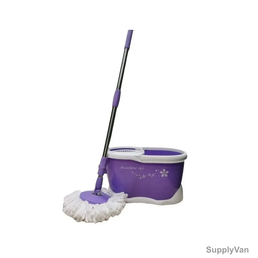 Akc Mop Bucket With 2 Refill, MB09, Plastic, 120CM Height x 29CM Width x 46CM Length, Purple