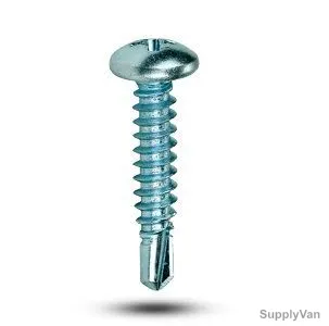Tuf-Fix Pan Self Drilling Screw, 10x1-1/2 Inch, CS, Silver, PK900