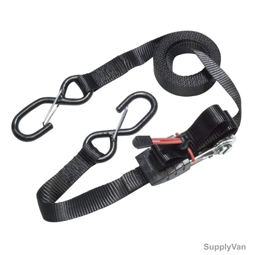 Master Lock Ratchet Tie Down With S Hook, ML3056EURDAT, 4.25 Mtrs x 25MM, 400 Kg, Black