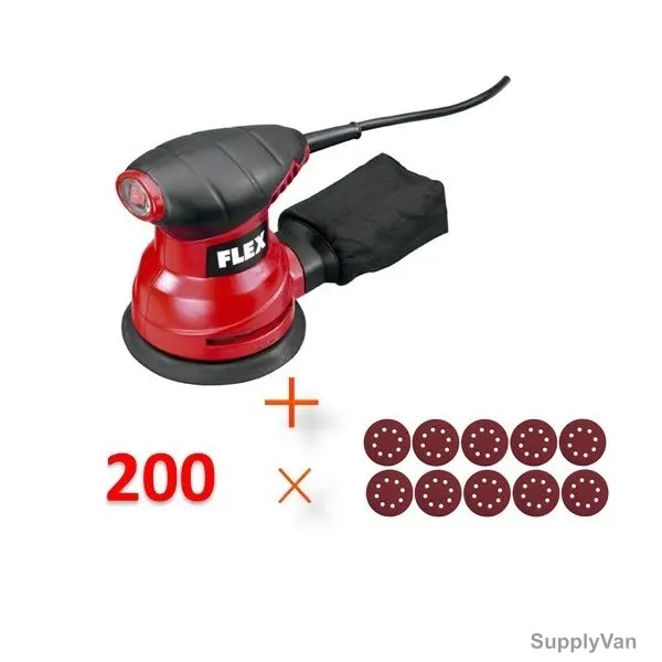 Flex Random Orbit Sander With 200 Pcs Velcro Discs, XS-713-Set, 230W