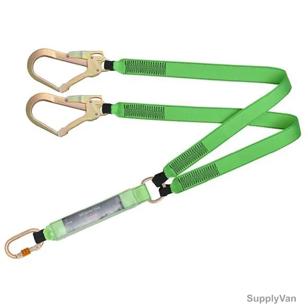 Karam Webbing Lanyard With Energy Absorber, PN361, Polyester, 2 Mtrs, Green