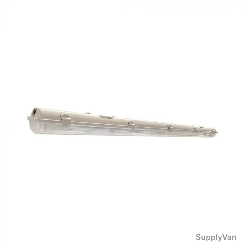 V Tac Waterproof Light Fixture With 2 LED Tube, VT-12002, IP65, 85MM Height x 108MM Width x 1270MM Length