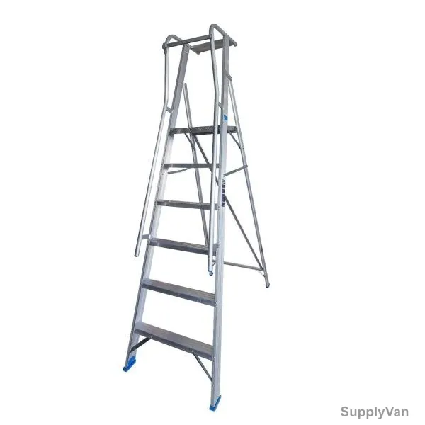 Topman Heavy Duty Platform Ladder, PFHDAL7, Aluminium, 6+1 Steps, 150 Kg Loading Capacity