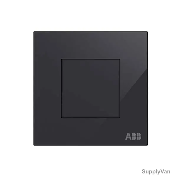 ABB Premium Blank Plate, AM50444-BG, Millenium, 1 Gang, Black Glass