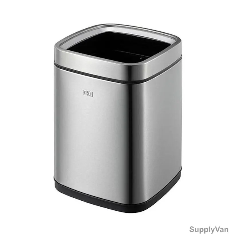 Eko Open Top Trash Bin, SS50-35, Stainless Steel, 35 Ltrs, Silver/Black