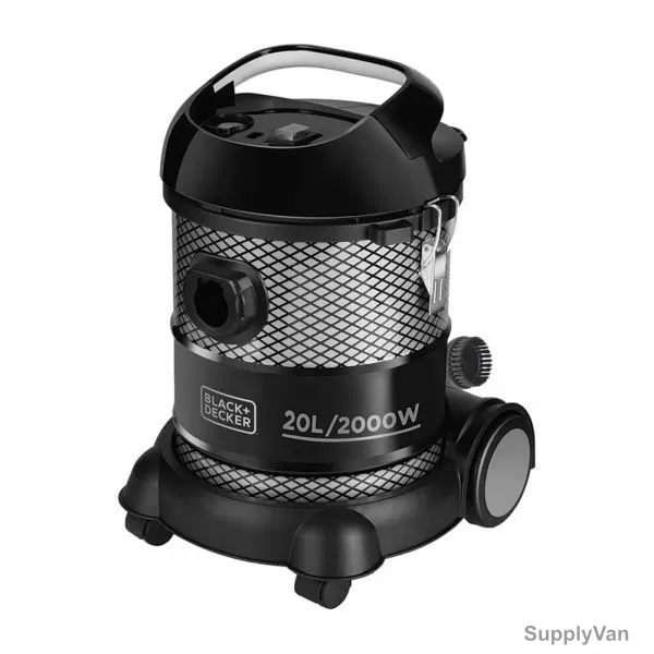 Black and Decker Barrel Vacuum Cleaner, BV2000-B5, 2000W, 20L, Black