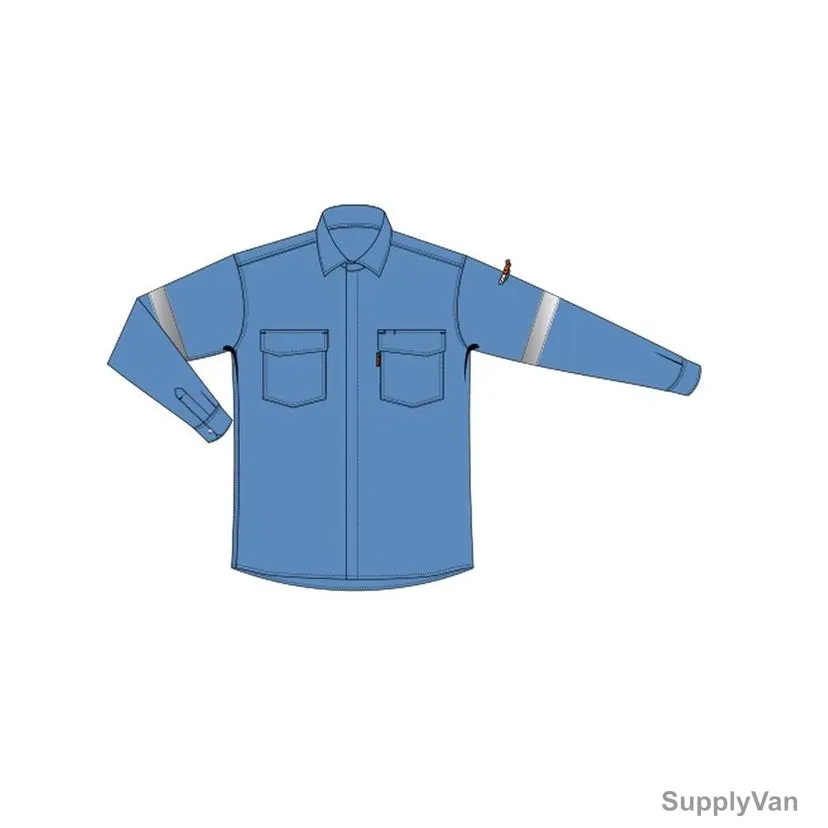 TarArc Arc Flash Featherlite Safety Work Shirt, BLOKARC-12FSH-MDMB, M, Medium Blue