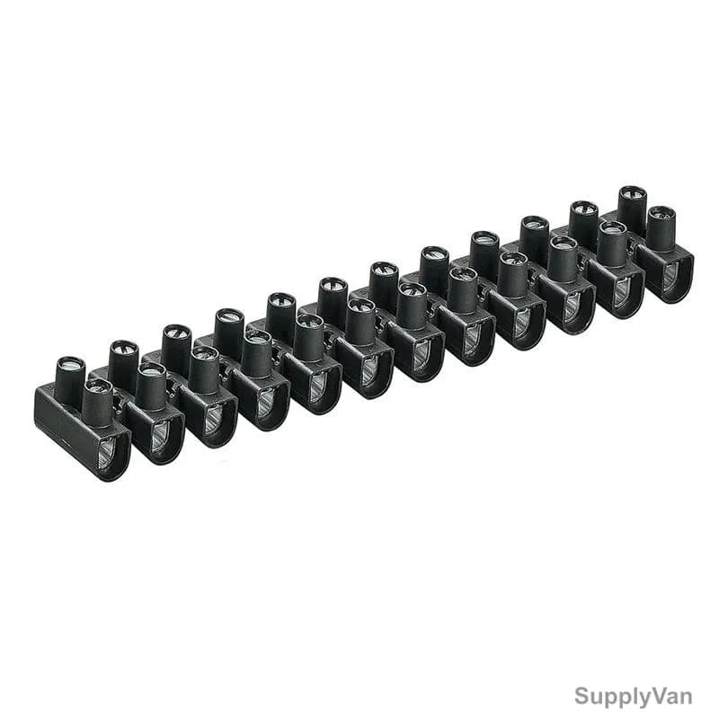 Electro Terminal 12-Pole Connector Strip, EKL-2-S-WEISS, 2.5-10 SQ.MM, Black