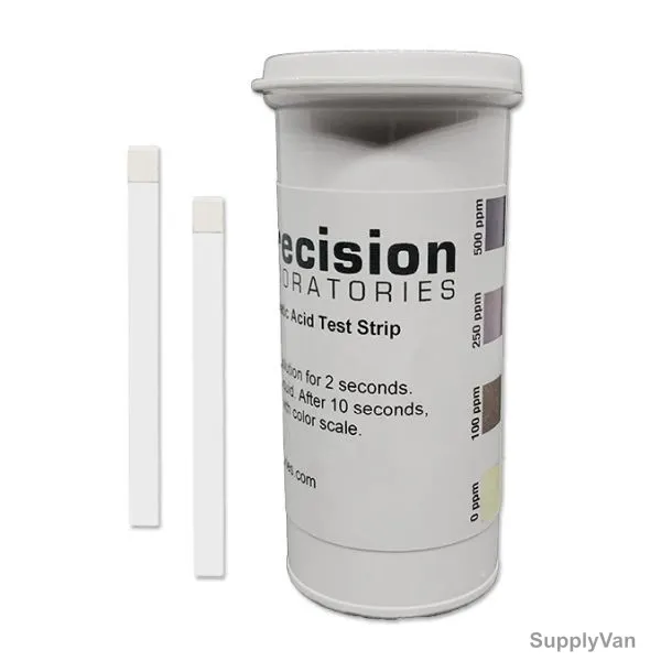 Precision Peracetic Acid Test Strip, PAA-500, 500ppm, 64 x 5MM, PK50