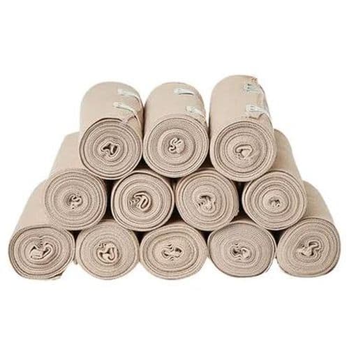 3W High Elastic Bandage, NO-18, 4.5CM Width x 7 Mtrs Length, Beige, 12 Rolls/Pack