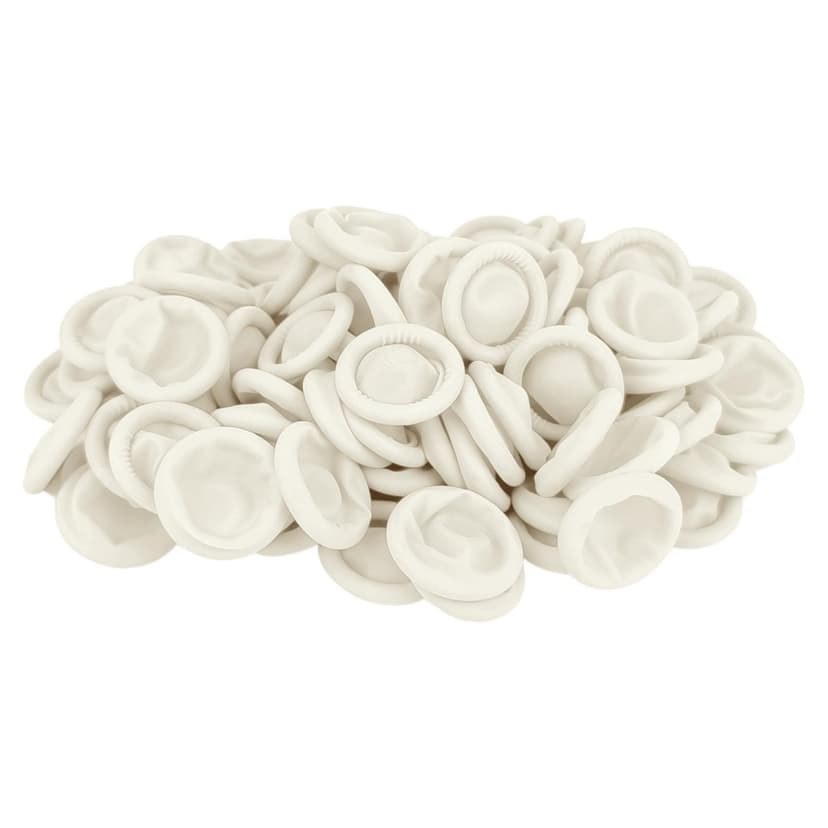 Finger Sleeve, Natural Latex, L, 1.14 Inch Dia x 2.5 Inch Length, 1 Kg, Light Beige