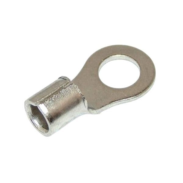Ring Terminal, Copper, M6.5 Stud Size, 2.5 SQ.MM Wire Size, Tin Plated, 100 Pcs/Pack