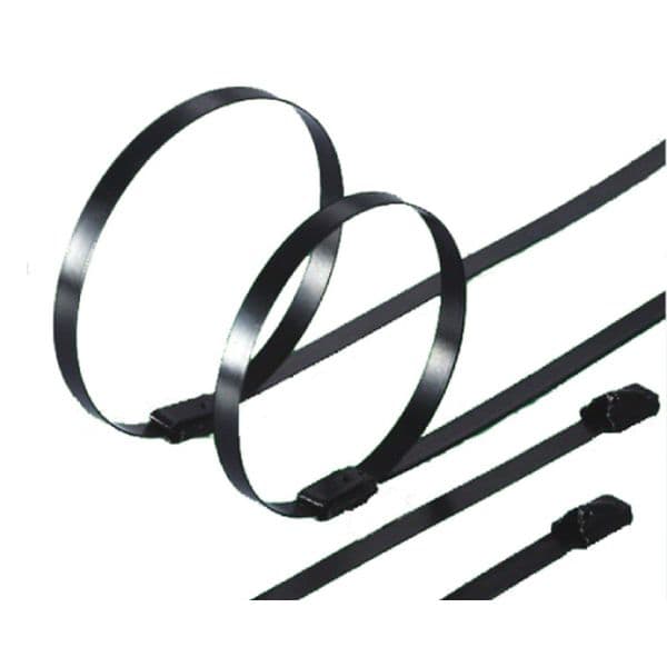 Raiden Cable Tie, Stainless Steel and PVC, 4.6 x 300MM, Black